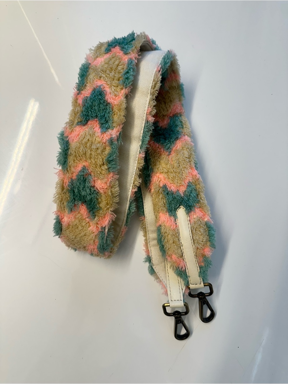 Anthropologie Fuzzy Chevron Bag Strap